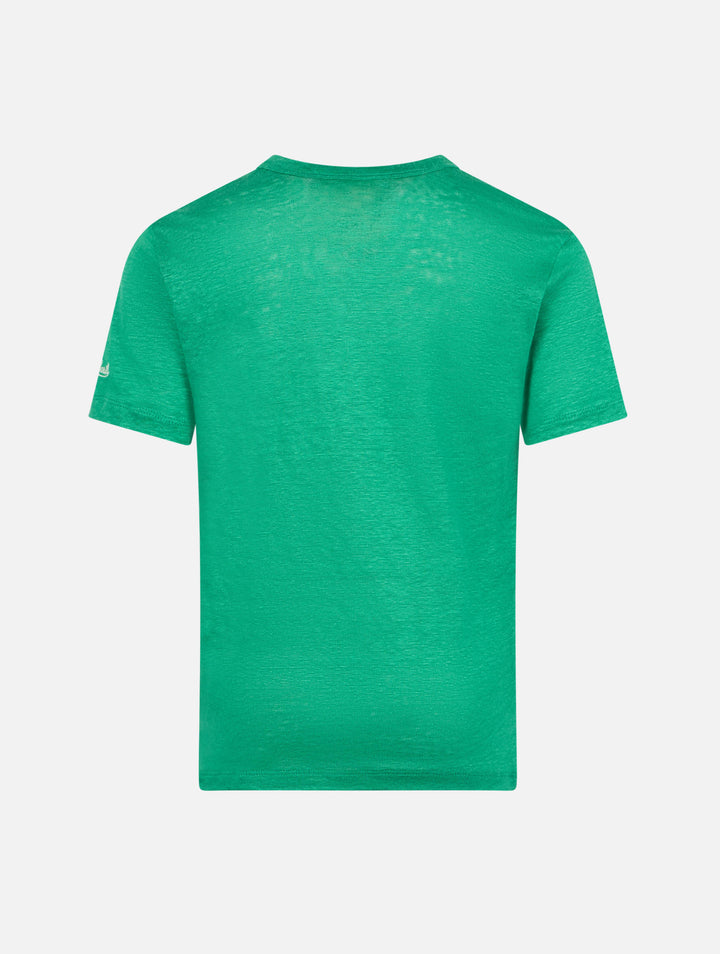 Kid green linen jersey t-shirt Alex