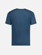 Kid marine blue linen jersey t-shirt Alex