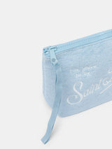 Hellblaue Frottee-Pochette Aline