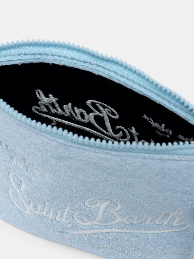 Hellblaue Frottee-Pochette Aline