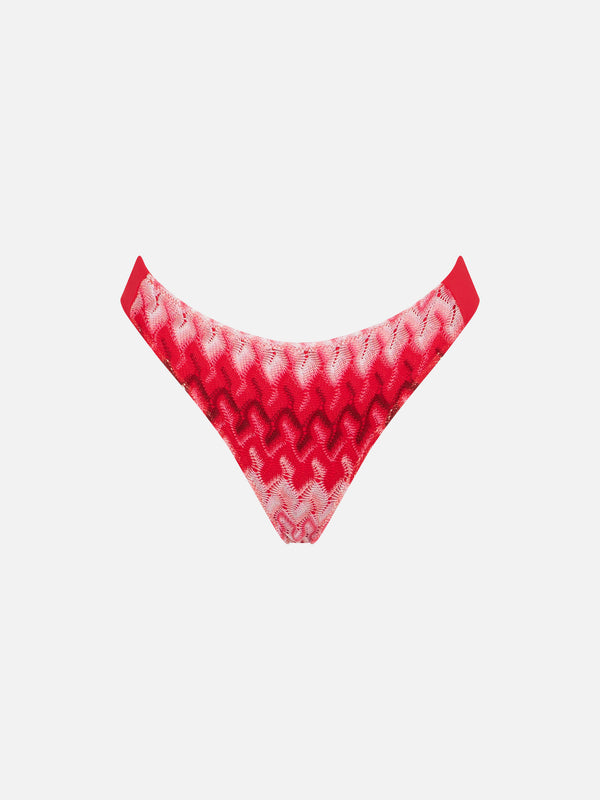 Slip rosso in maglia chevron