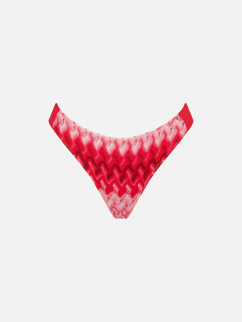 Slip rosso in maglia chevron