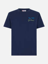 T-shirt da uomo in cotone pesante con ricamo All I need is Gin Tonic