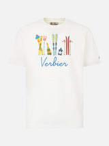 Man heavy cotton t-shirt with Verbier front embroidery