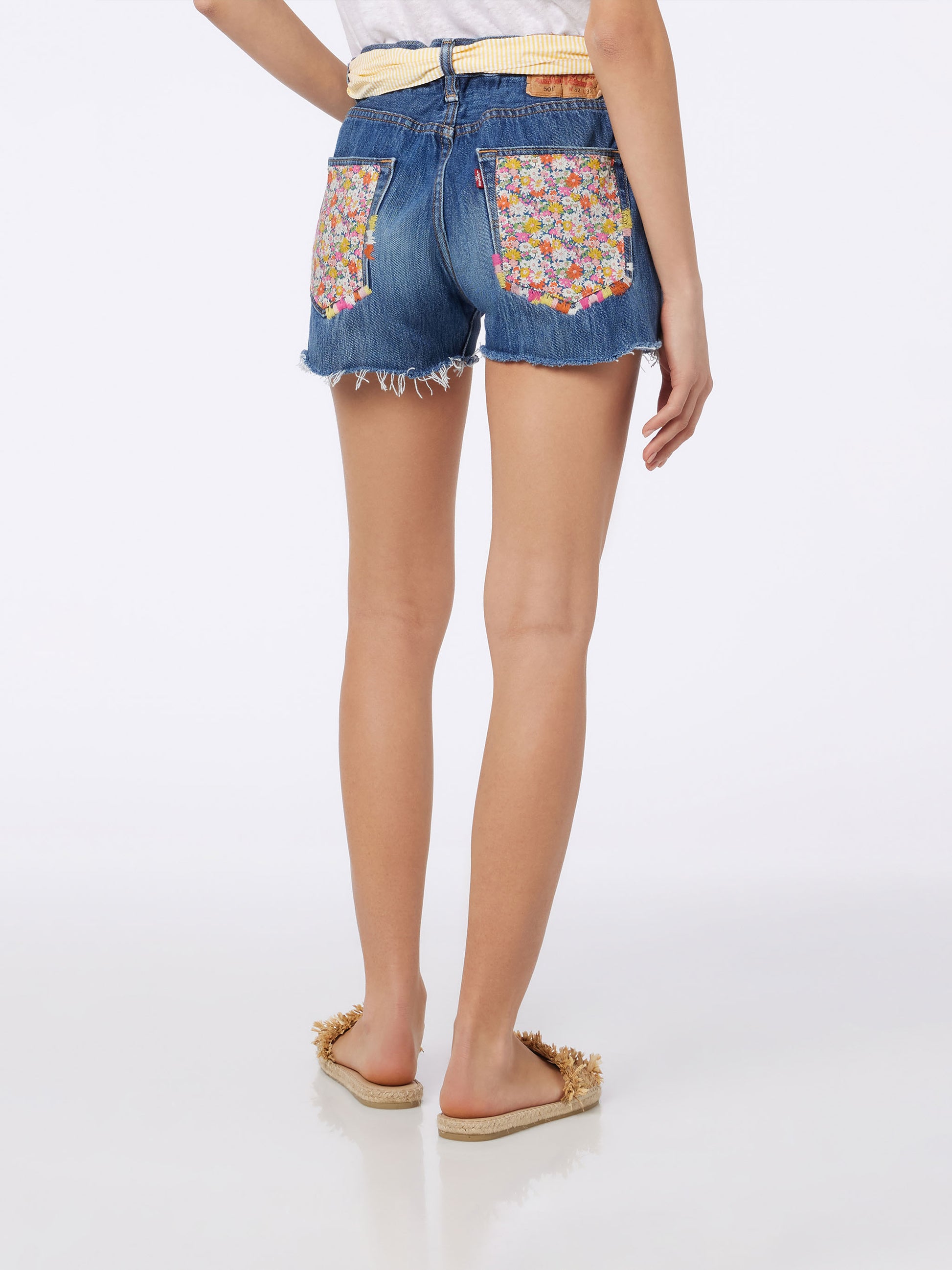 Woman Libby denim shorts Arizona | MADE WITH LIBERTY FABRIC - MC2 Saint Barth
