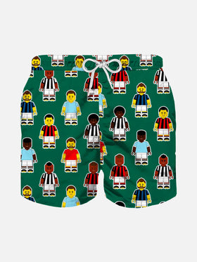 Jungen-Badeshorts mit Fußballspieler-Aufdruck