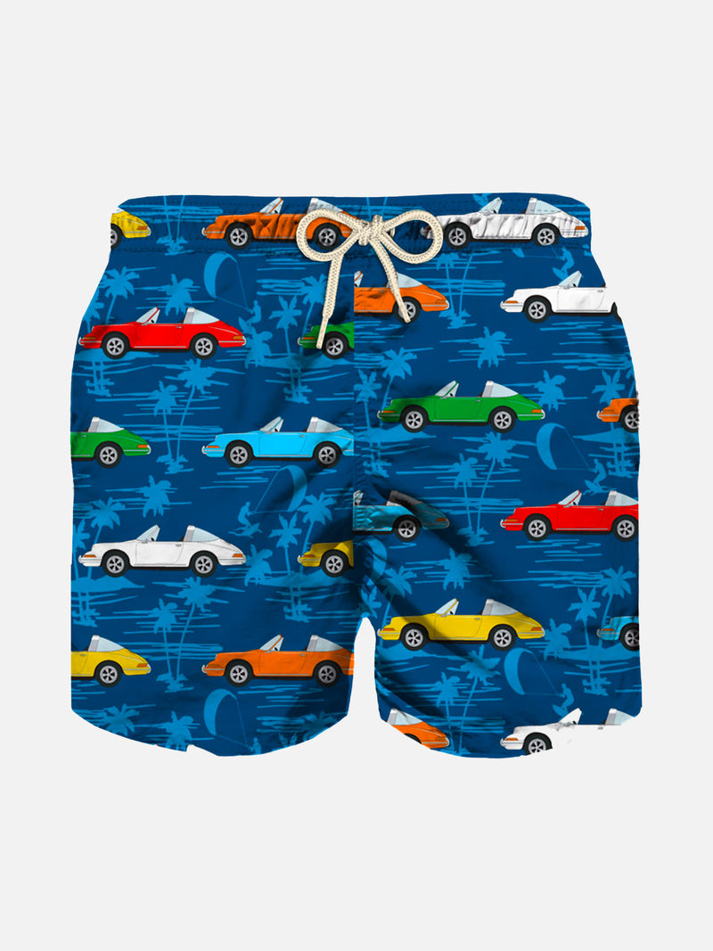 Boy swim shorts with vintage print