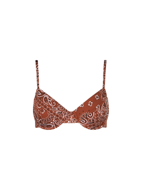 Brown bandanna print underwired bralette