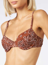 Brown bandanna print underwired bralette