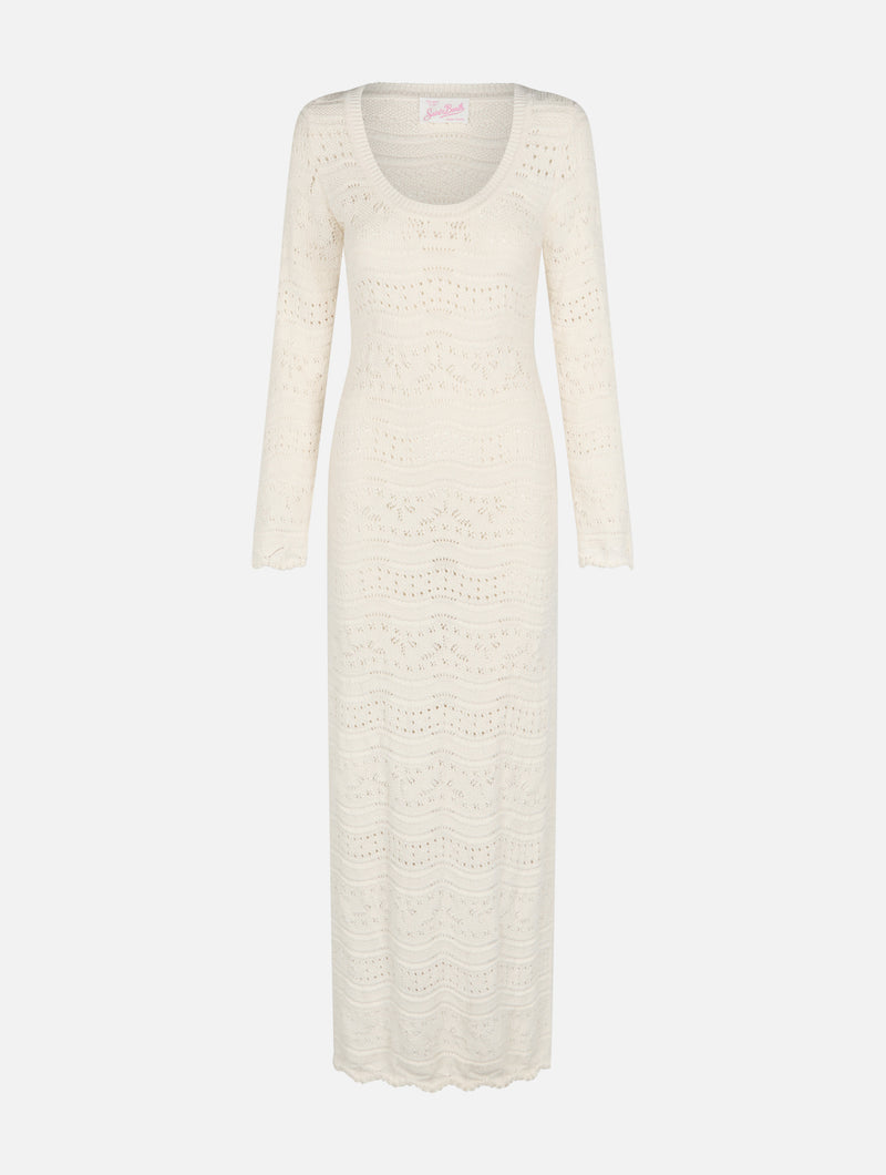 Woman cotton knit midi dress