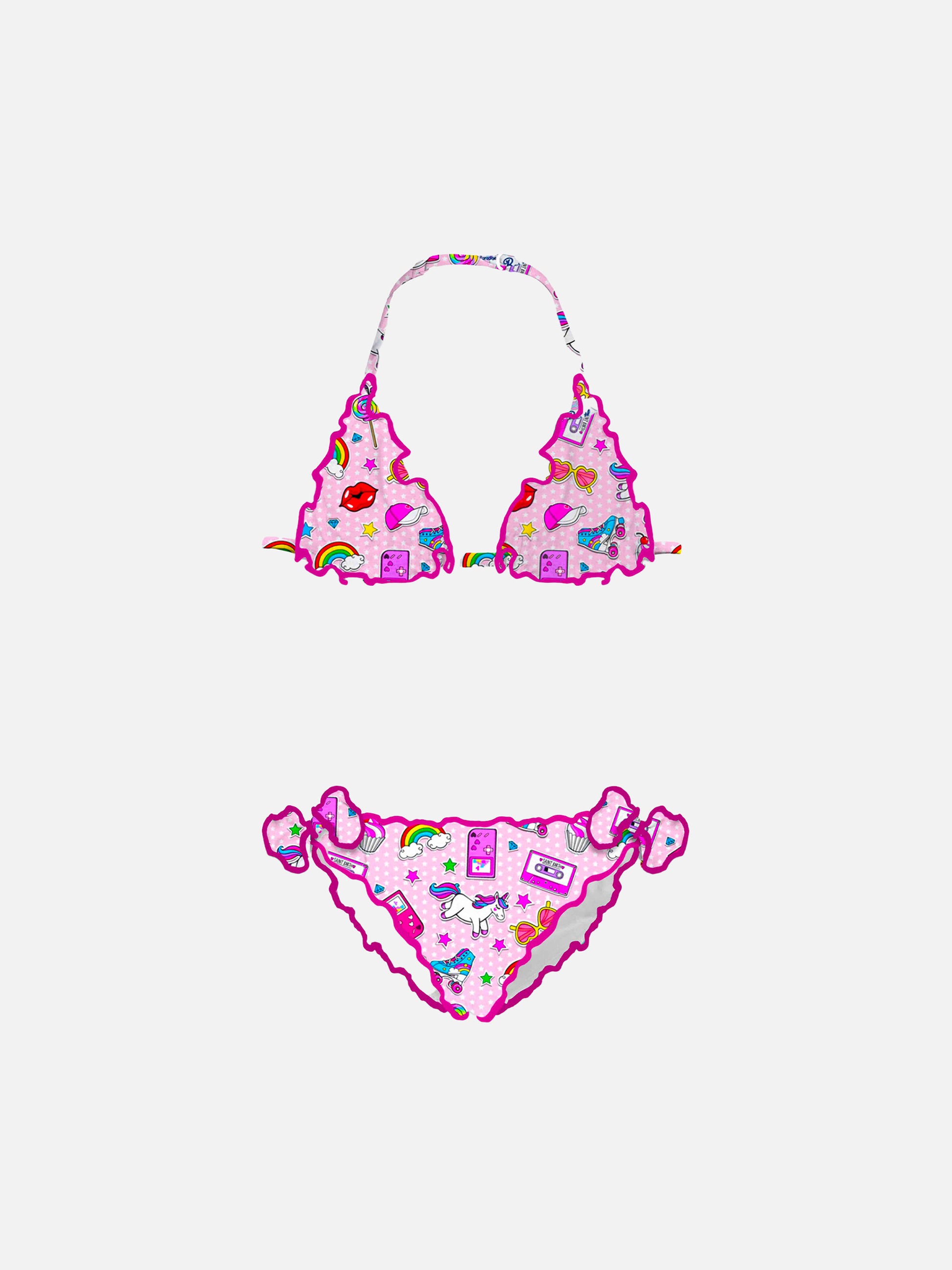Girl triangle bikini with pattern - MC2 Saint Barth