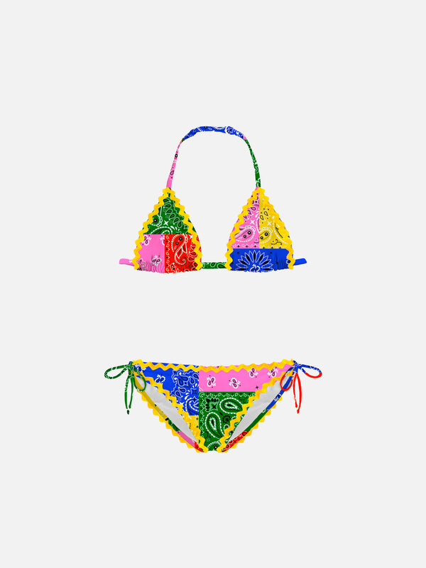 Bikini da bambina con stampa bandana