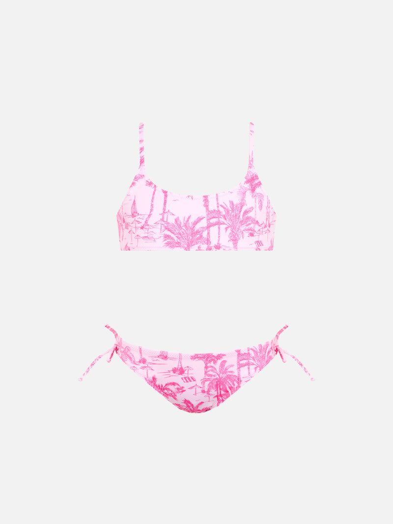 Toile de Jouy-Bralette-Bikini für Mädchen Jaiden