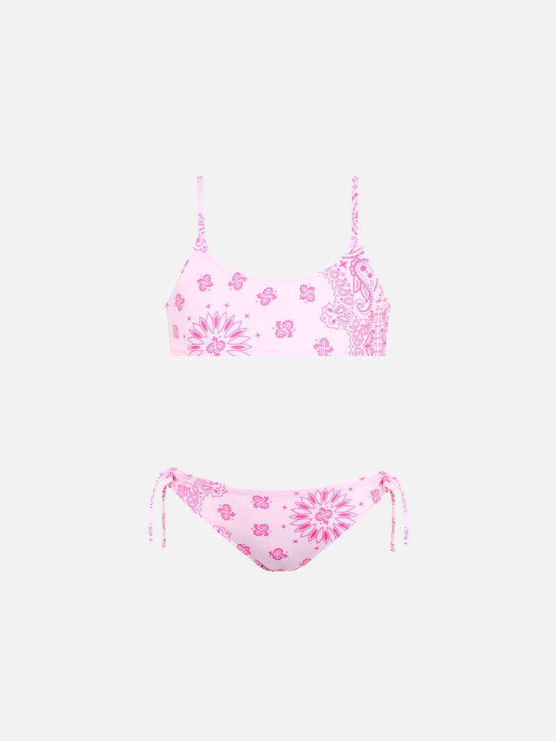 Rosa Bandana-Bralette-Bikini für Mädchen von Jaiden