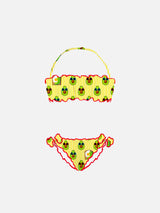 Bandeau-Bikini für Mädchen mit Avocado-Print