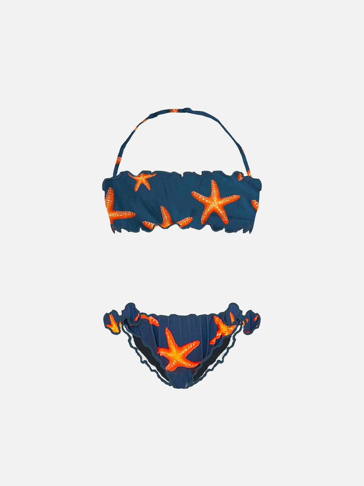 Girl bandeau bikini with starfish print - MC2 Saint Barth