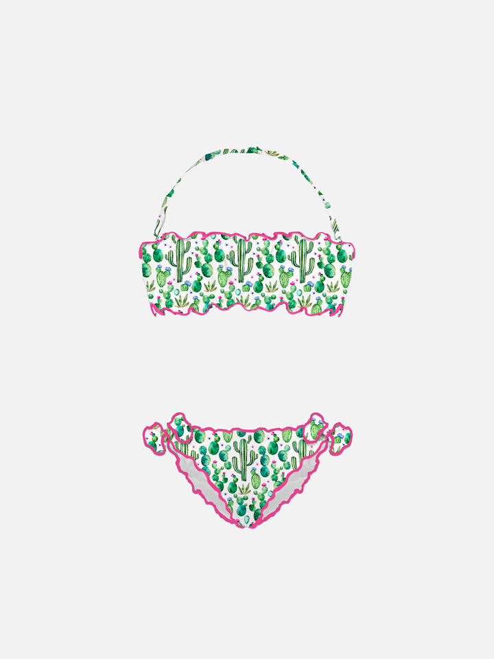 Girl bandeau bikini with cactus print - MC2 Saint Barth