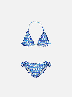 Girl triangle bikini with starfish print - MC2 Saint Barth