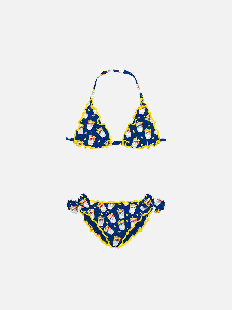 Bikini da bambina a triangolo con stampa Estathé | Edizione speciale Estathé®