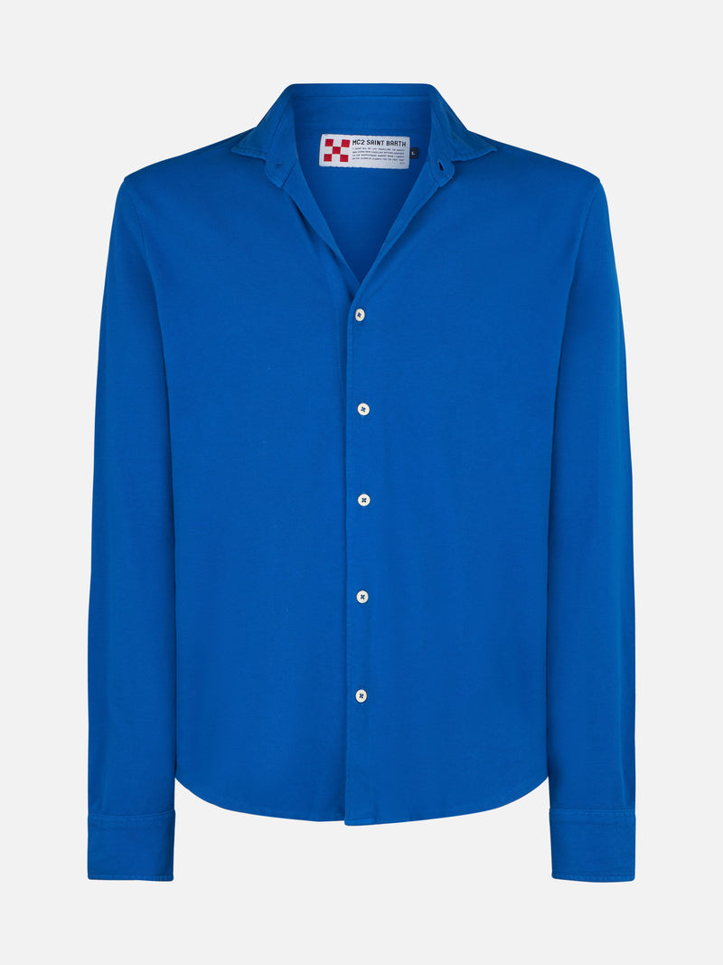 Camicia Polo piquet bluette