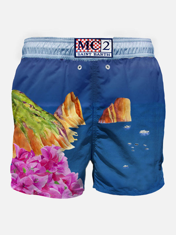 Man swim shorts with Capri print