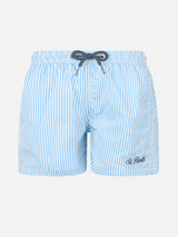 Boy seersucker striped mid-length swim shorts Patmos Jr