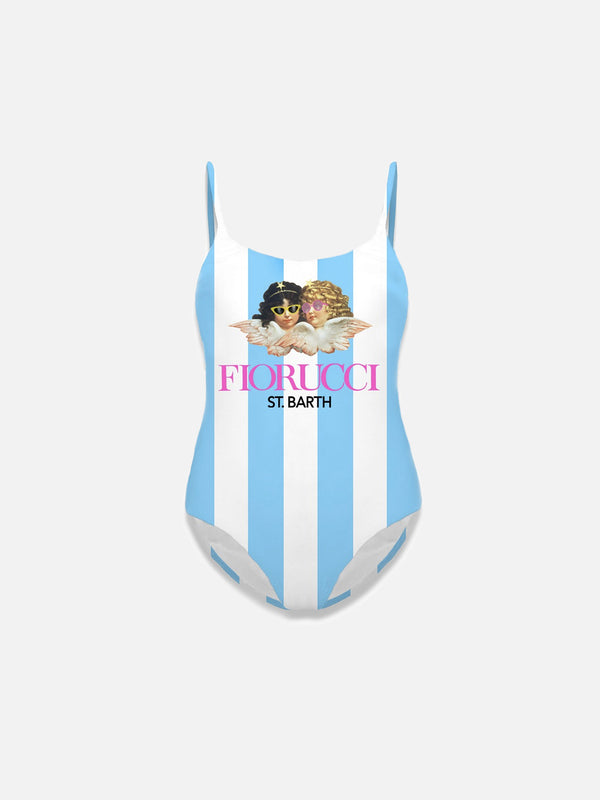 Girl one-piece swimsuit Cecille Jr with Fiorucci print | FIORUCCI SPECIAL EDITION