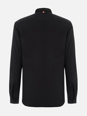 Man black overshirt Chalet with St. Barth embroidery
