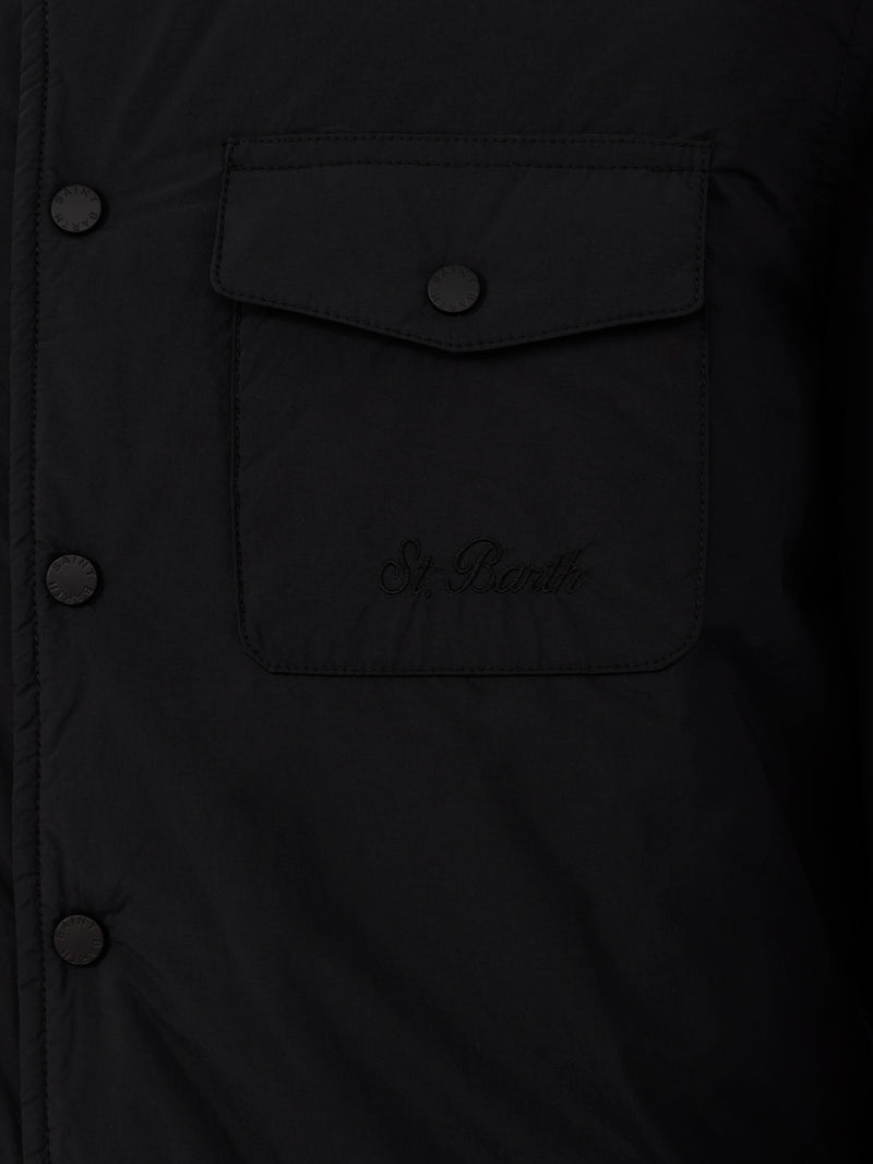 Man black overshirt Chalet with St. Barth embroidery