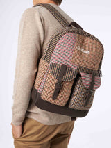 Backpack with pied de poule print