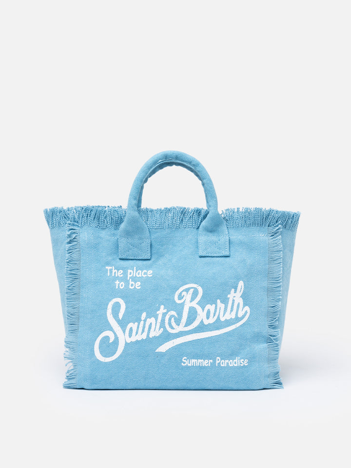 Hellblaue Colette-Handtasche aus Baumwollcanvas
