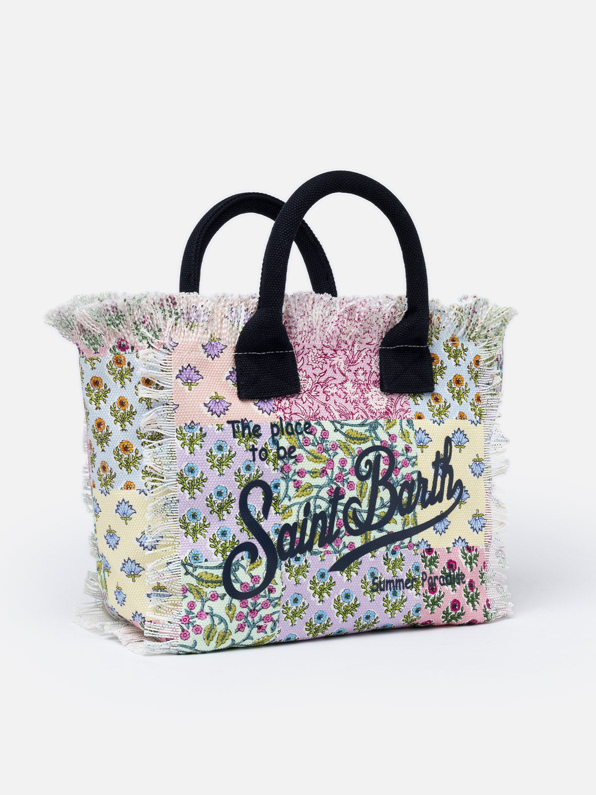 Handtasche „Colette“ aus geblümtem Baumwollsegeltuch