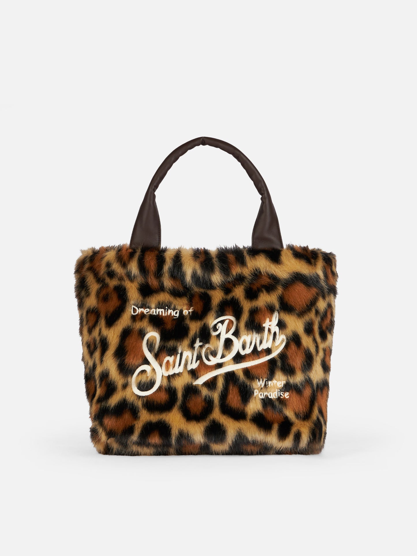 Furry soft Colette handbag with animalier jacquard print