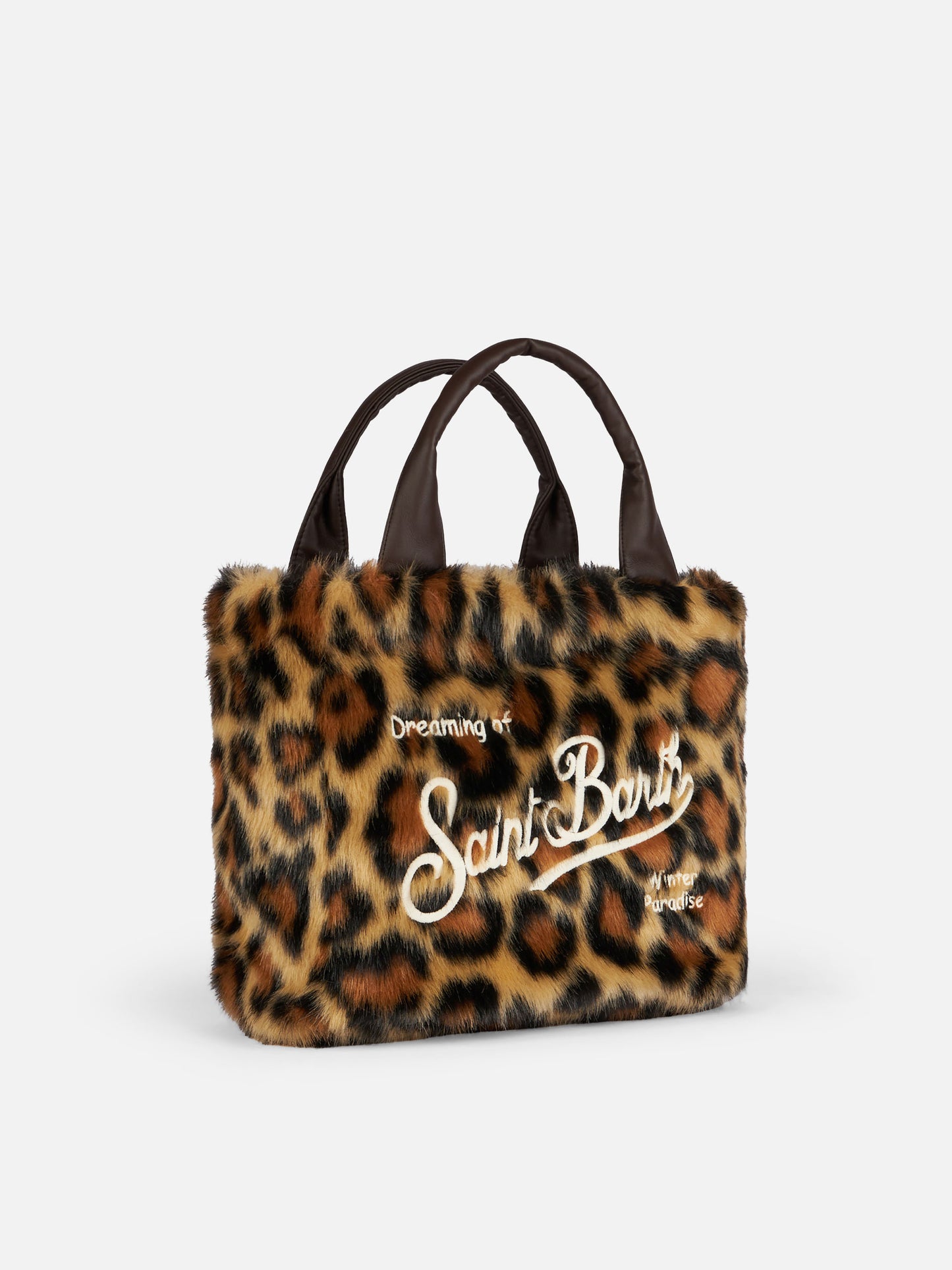 Furry soft Colette handbag with animalier jacquard print