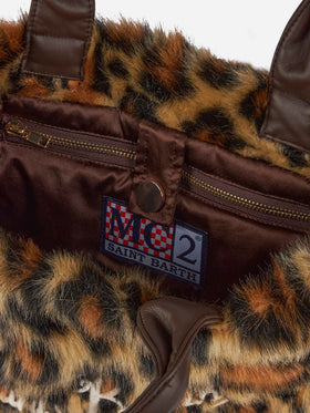 Furry soft Colette handbag with animalier jacquard print