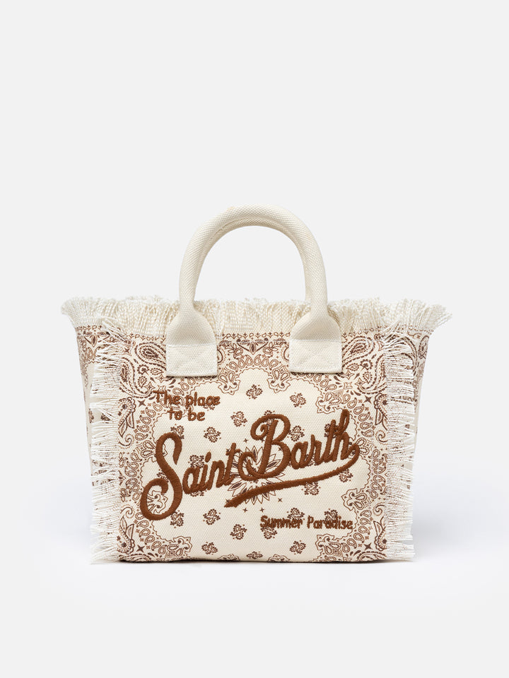 Borsa Colette in tela di cotone bandana bianco sporco
