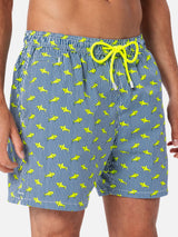 Man Comfort Light swim shorts with sharks print