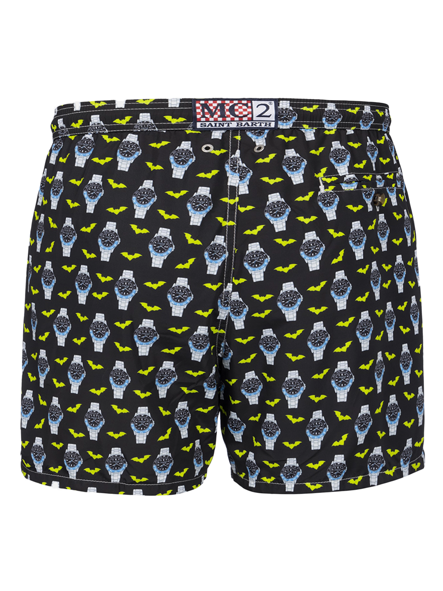 Man lightweight fabric swim-shorts Lighting Micro Fantasy with watches print