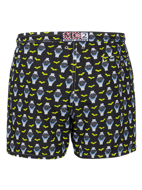 Man lightweight fabric swim-shorts Lighting Micro Fantasy with watches print