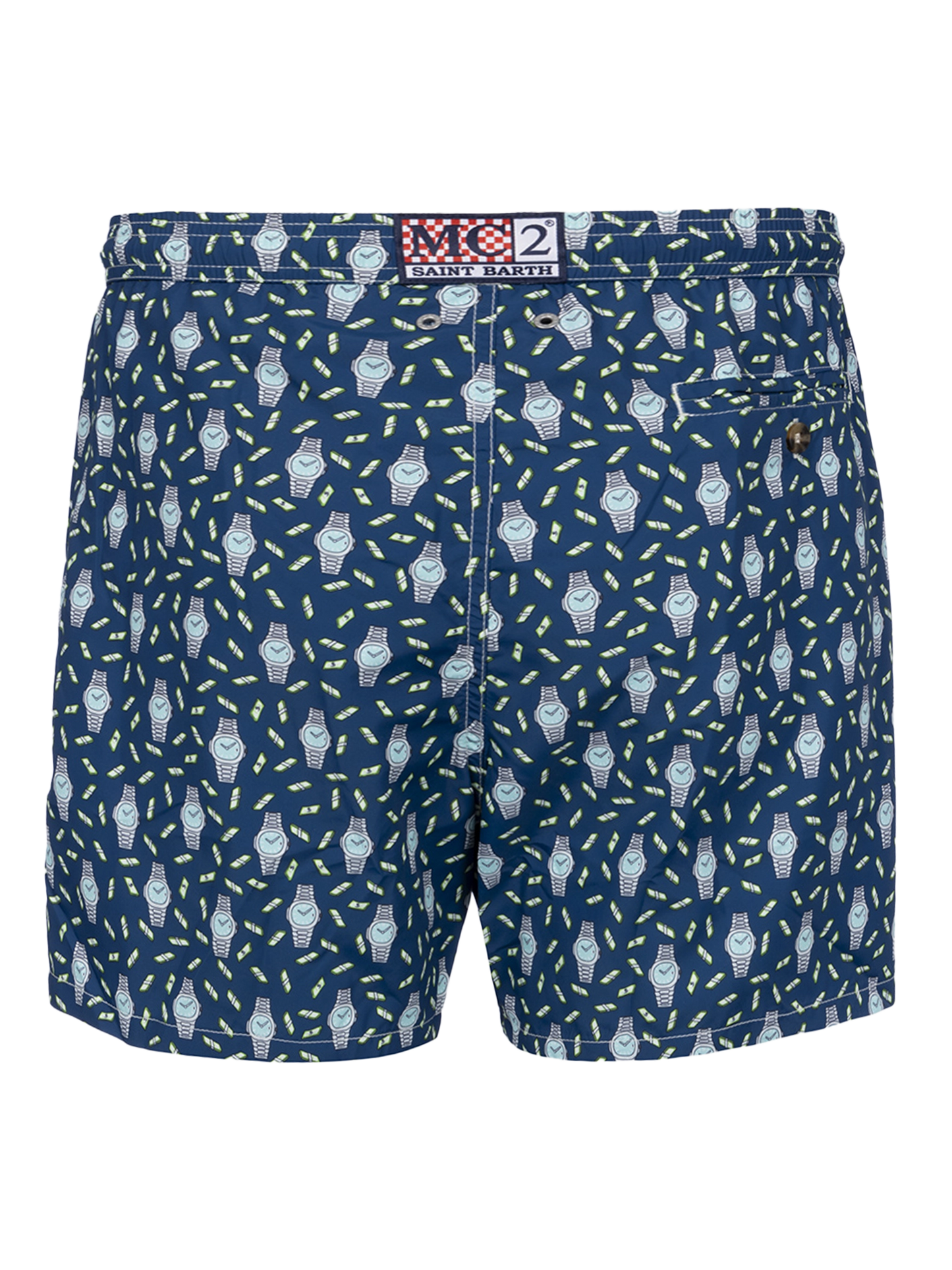 Man lightweight fabric swim-shorts Lighting Micro Fantasy with watches print