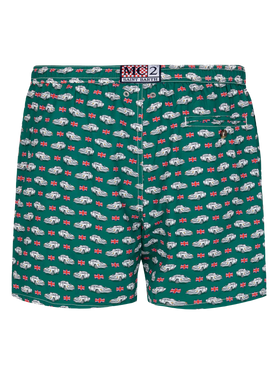 Lightweight fabric swim shorts Lighting with car print