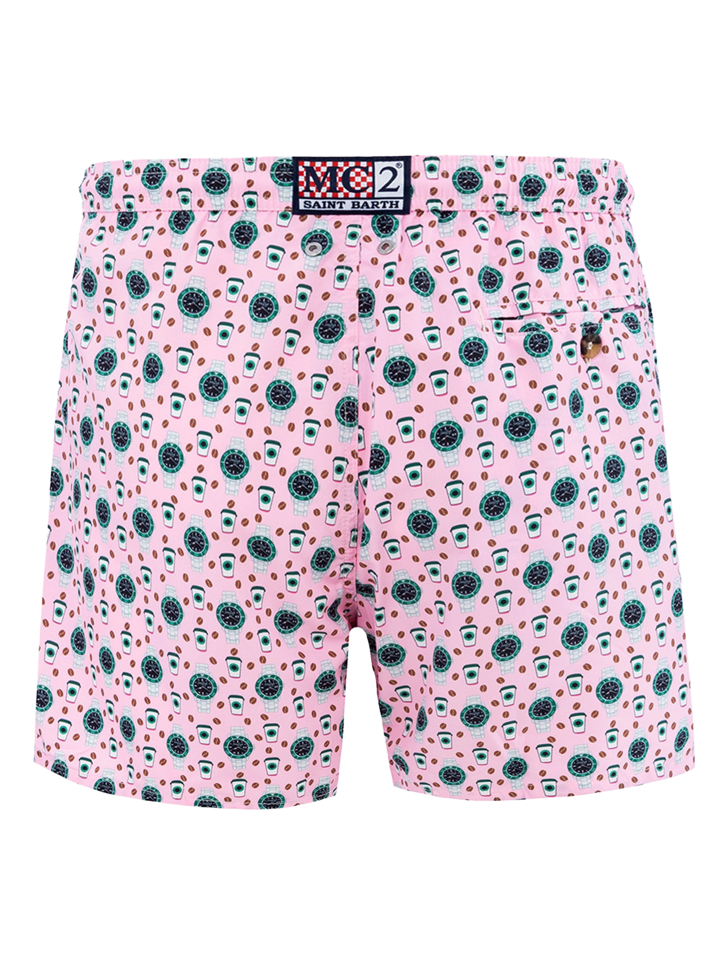Man lightweight fabric swim-shorts Lighting Micro Fantasy with watches print
