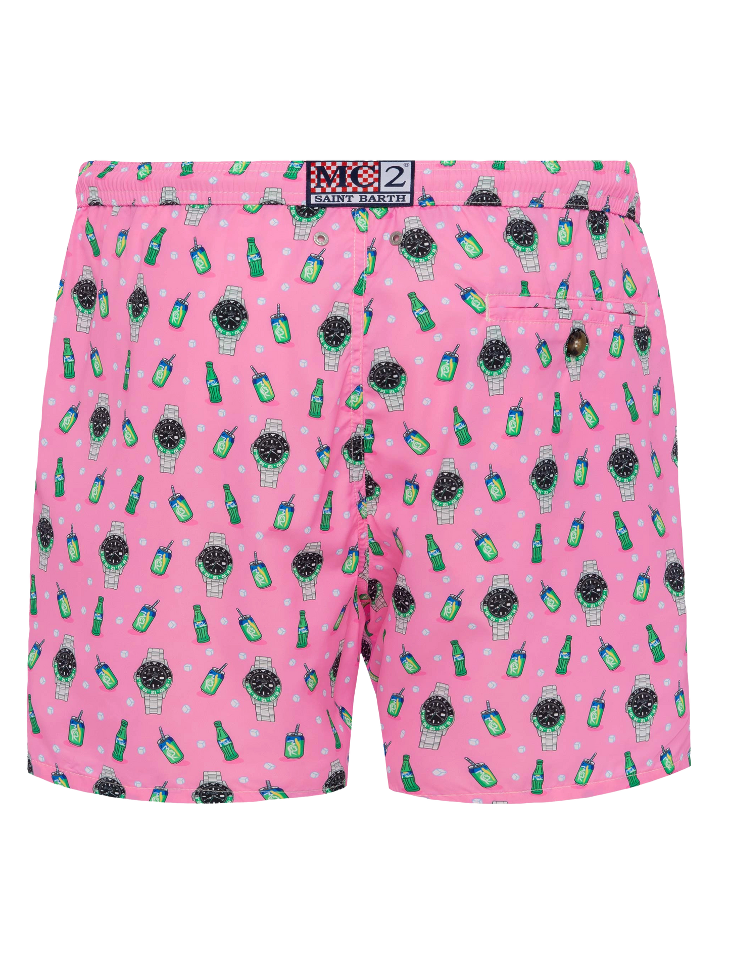 Badeshorts aus leichtem Stoff „Lighting“ mit Uhren-Print