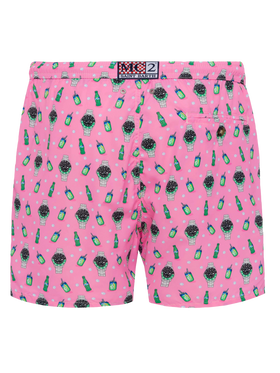 Badeshorts aus leichtem Stoff „Lighting“ mit Uhren-Print
