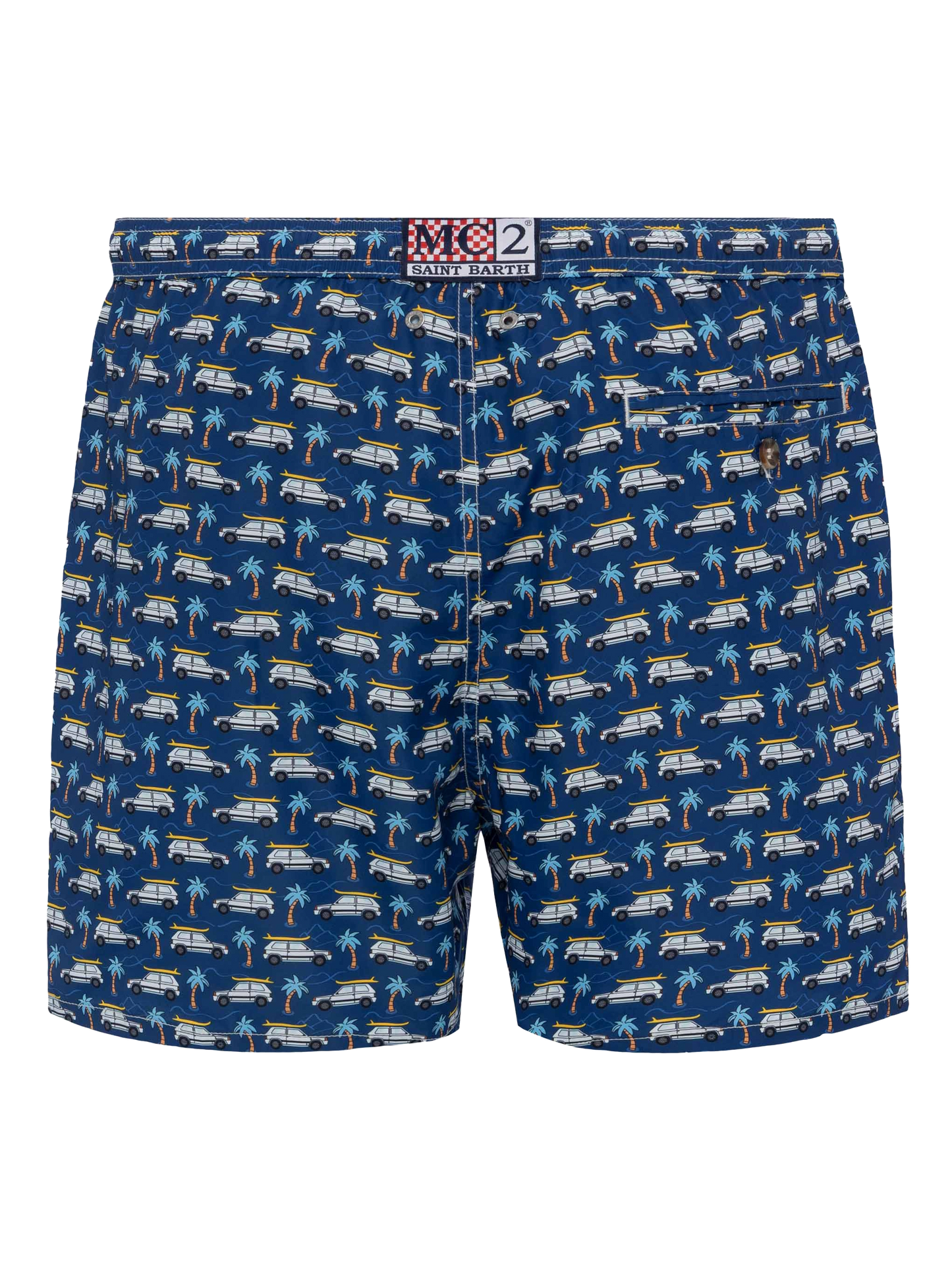Badeshorts aus leichtem Stoff Lighting mit Panda-Auto-Aufdruck | FIAT SPECIAL EDITION