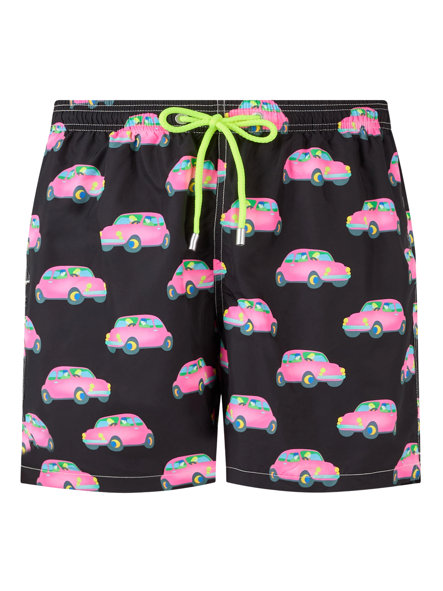 Herren-Badeshorts aus leichtem Stoff mit Autos-Aufdruck | MARCO LODOLA SONDERAUSGABE