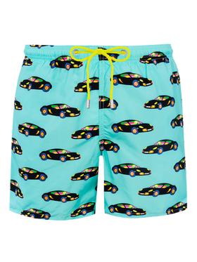 Herren-Badeshorts aus leichtem Stoff Lighting mit Lodola-Autoaufdruck |MARCO LODOLA SPECIAL EDITION