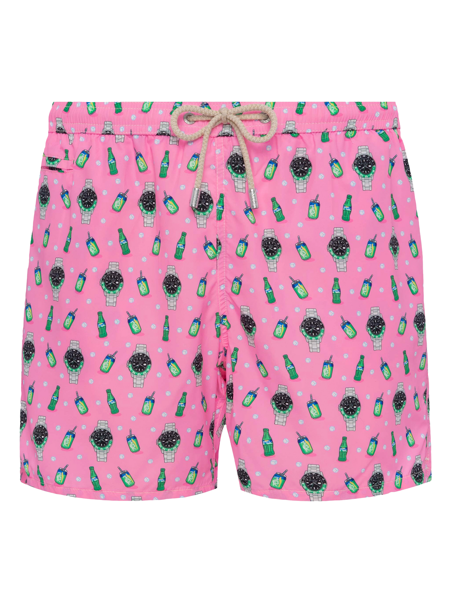 Badeshorts aus leichtem Stoff „Lighting“ mit Uhren-Print