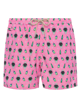 Badeshorts aus leichtem Stoff „Lighting“ mit Uhren-Print