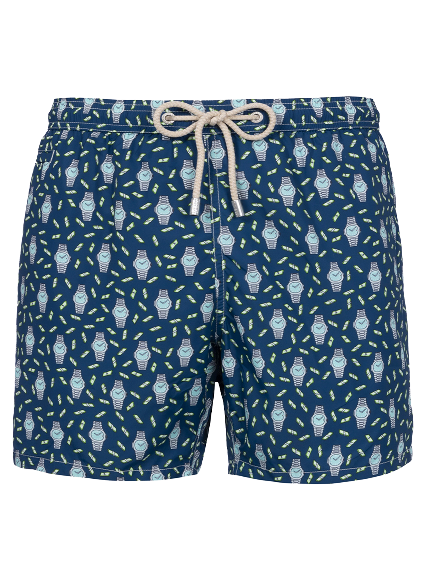 Man lightweight fabric swim-shorts Lighting Micro Fantasy with watches print